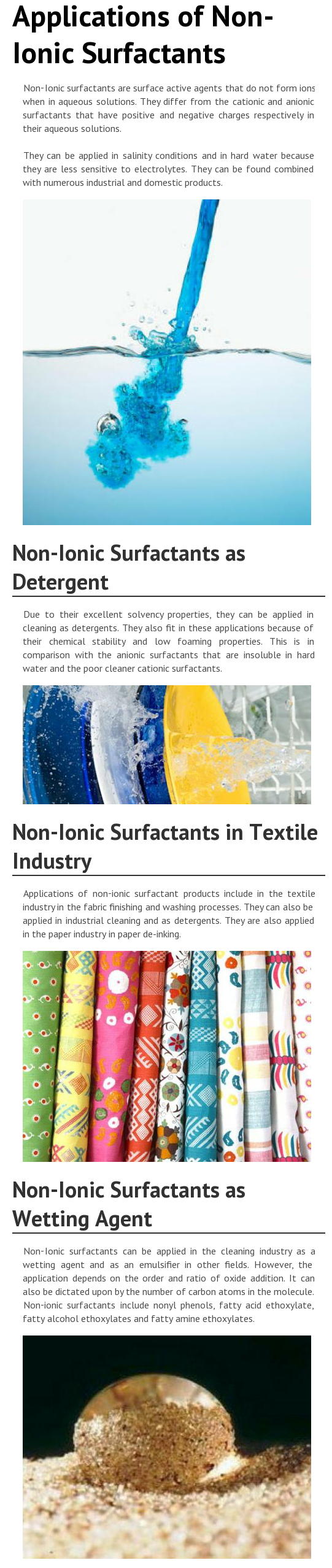 Non-Ionic Surface Active Agents & Their Industrial Applications [INFOGRAPH]